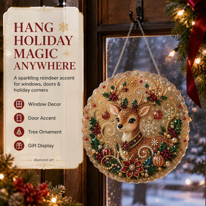 Christmas Pearl Diamond Painting Suncatcher Kit for Home Decor and Holiday Gifts