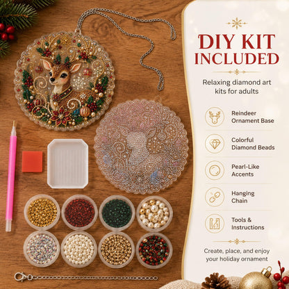 Christmas Pearl Diamond Painting Suncatcher Kit for Home Decor and Holiday Gifts