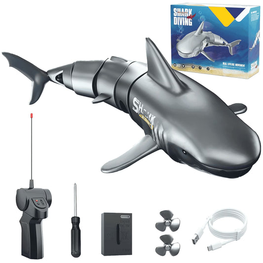 2.4G RC Diving Shark Toy Boat Swimming Pool Toys Gift for Kids Age 6+