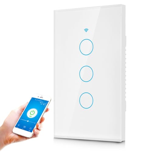 Three-button Smart Remote Control Switch, Compatible with Alexa and Google Assistant