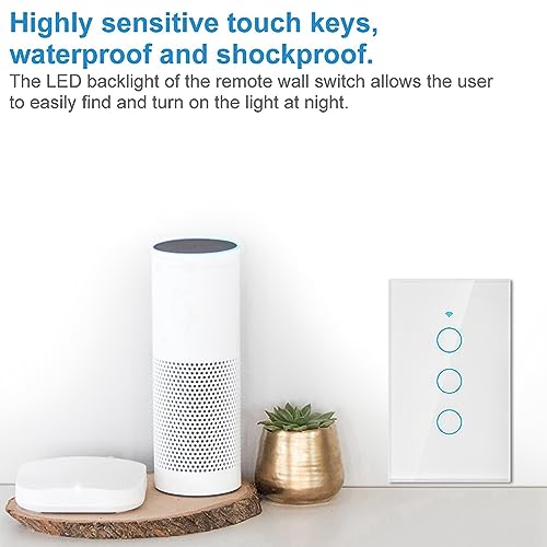 Three-button Smart Remote Control Switch, Compatible with Alexa and Google Assistant