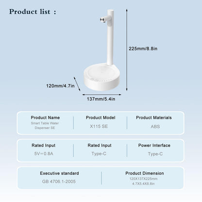 Portable Water Bottle Dispenser Pump, Smart USB Charging Desktop Water Dispenser