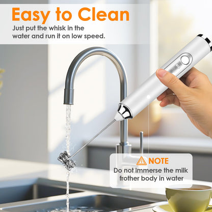 2-in-1 Handheld Electric Coffee Frother, Adjustable Speed Milk Mixer