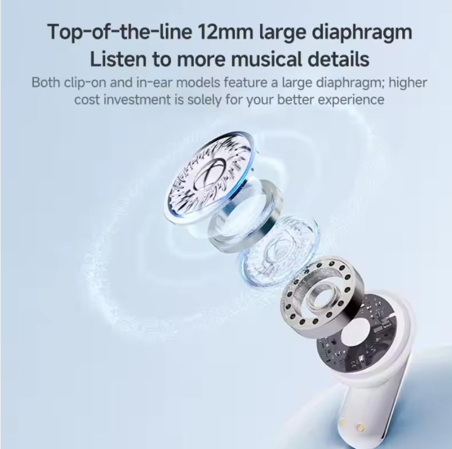 2-in-1 Wireless Earbuds, Open Ear Clip-on & in-Ear Earbuds