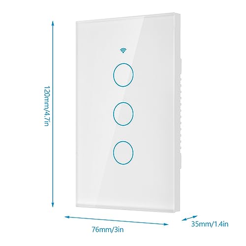 Three-button Smart Remote Control Switch, Compatible with Alexa and Google Assistant