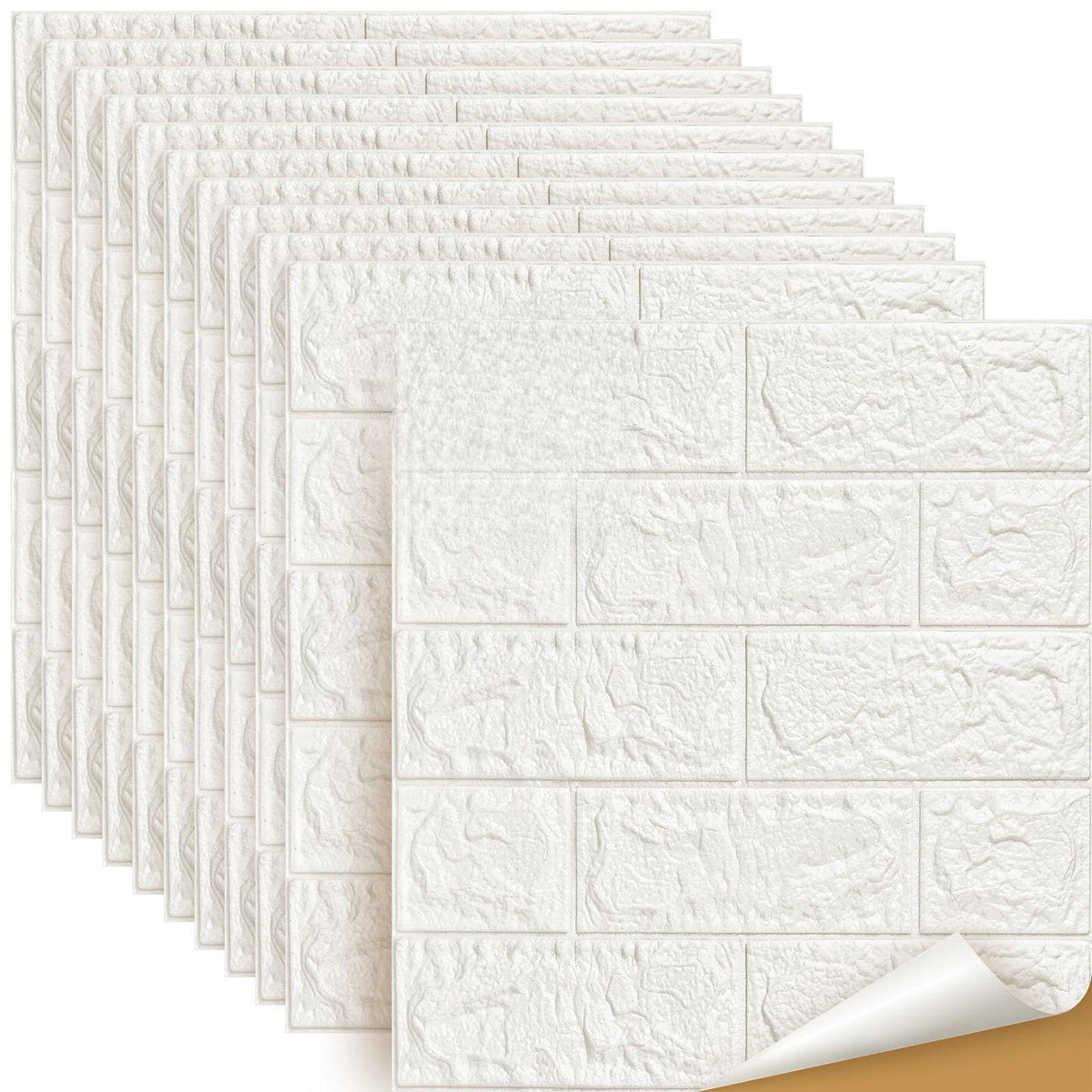 10 Pcs 3D Wall Panels Peel and Stick Foam Faux Stone. Self-Adhesive Wallpaper