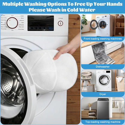 Hat Washer Cage with Mesh Bag for Washing Machine & Dryer