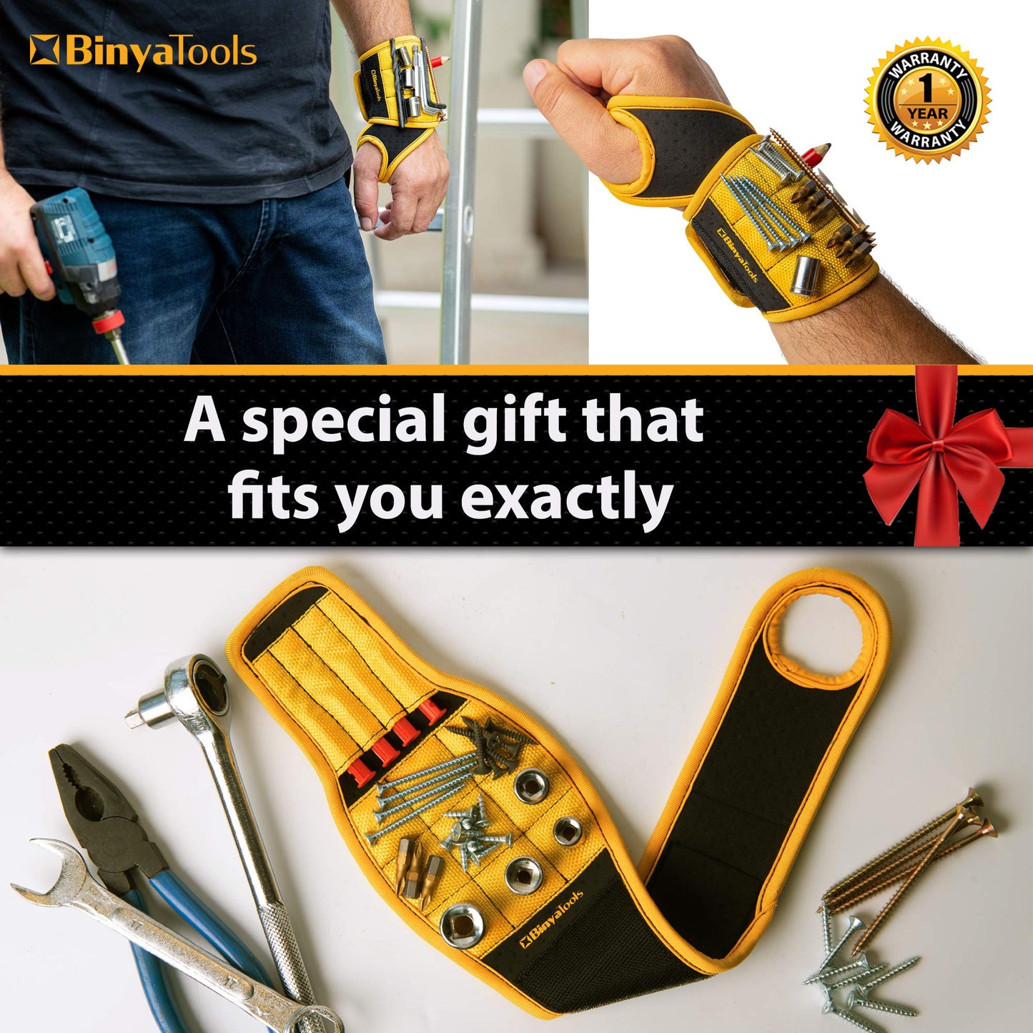Magnetic Tool Wristband for Mechanics,Keep Screws, Nails, and Drill Bits within Easy Reach.