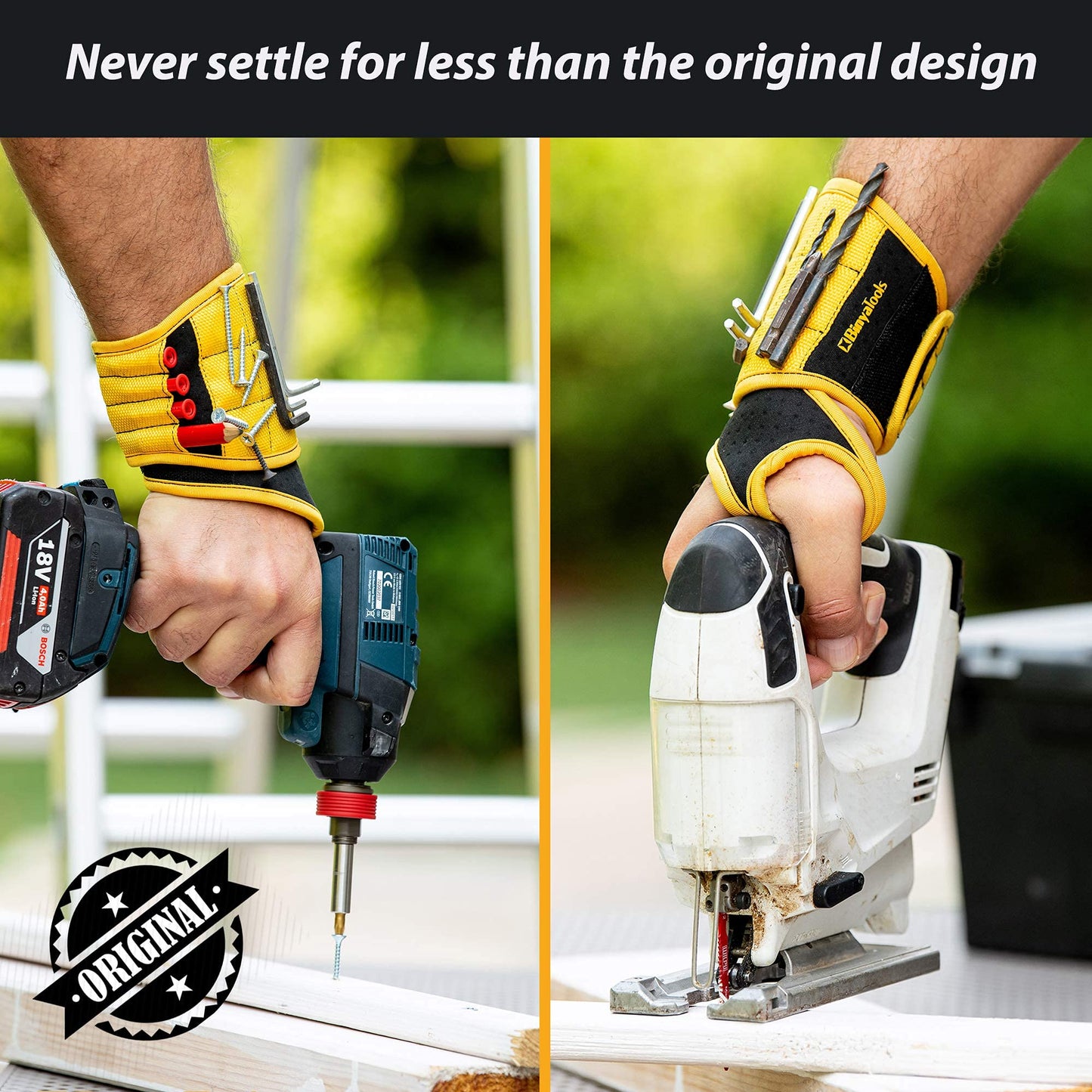 Magnetic Tool Wristband for Mechanics,Keep Screws, Nails, and Drill Bits within Easy Reach.