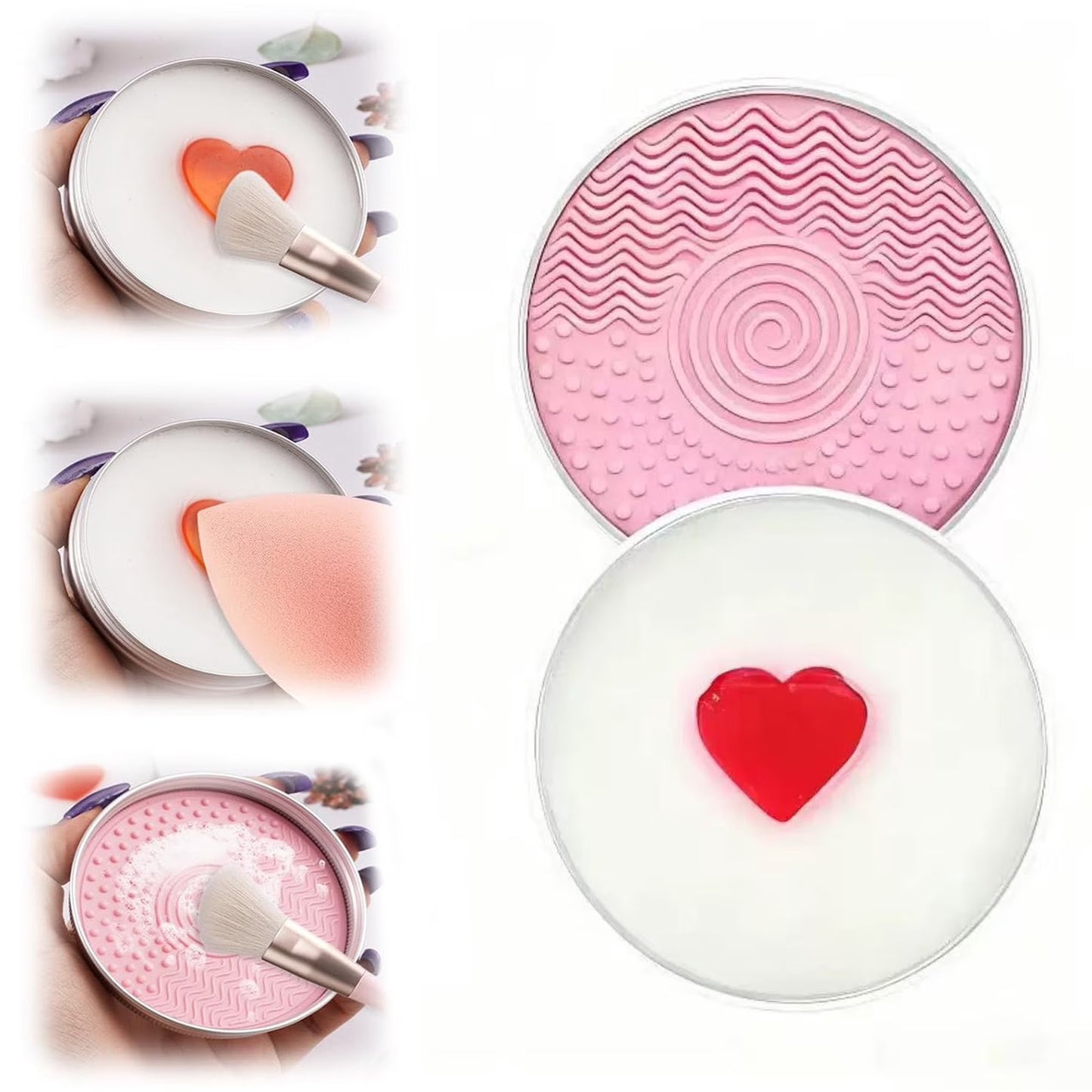Makeup Brush Cleaner Soap with Silicone Cleaning Pad,Savon nettoyant pinceaux Solid brush cleaner 3.52oz/100g