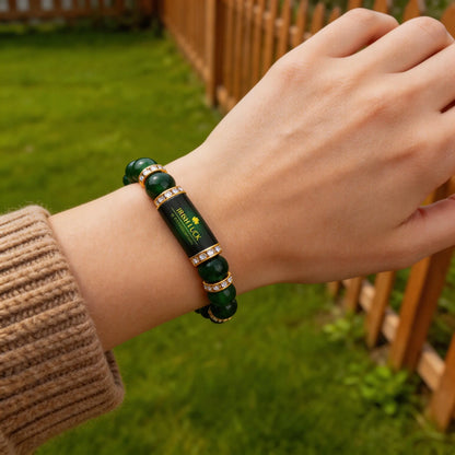 Irish Luck St. Patrick's Day Bracelet | Green Agate Lucky Clover Beaded Bracelet