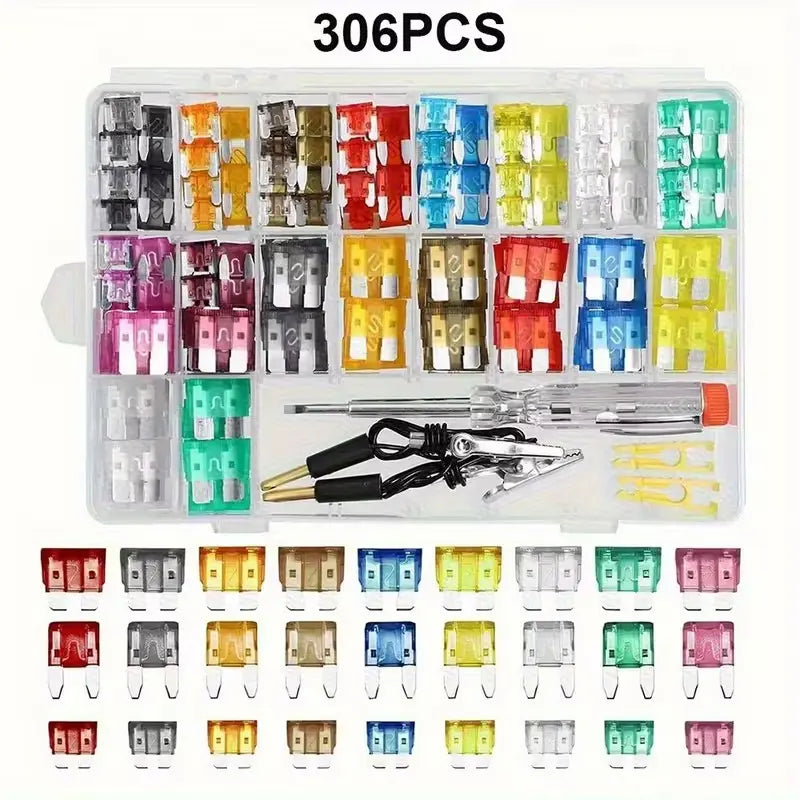 306PCS Car Blade Fuse Assortment Set for Automotive Applications