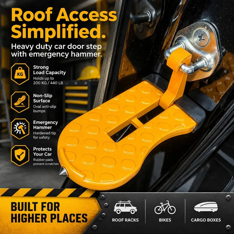 Car Door Step Pedal, Foldable Universal SUV Roof Access Ladder