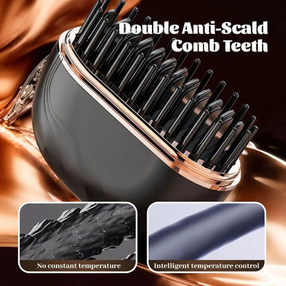 Rechargeable Wireless Portable Hair Straightener Brush