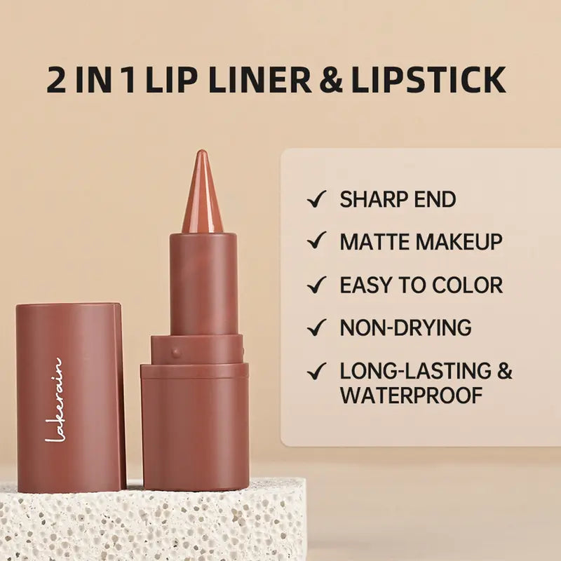 6 pcs/set Long lasting 2-in-1 Liquid Lip Liner & Lipstick