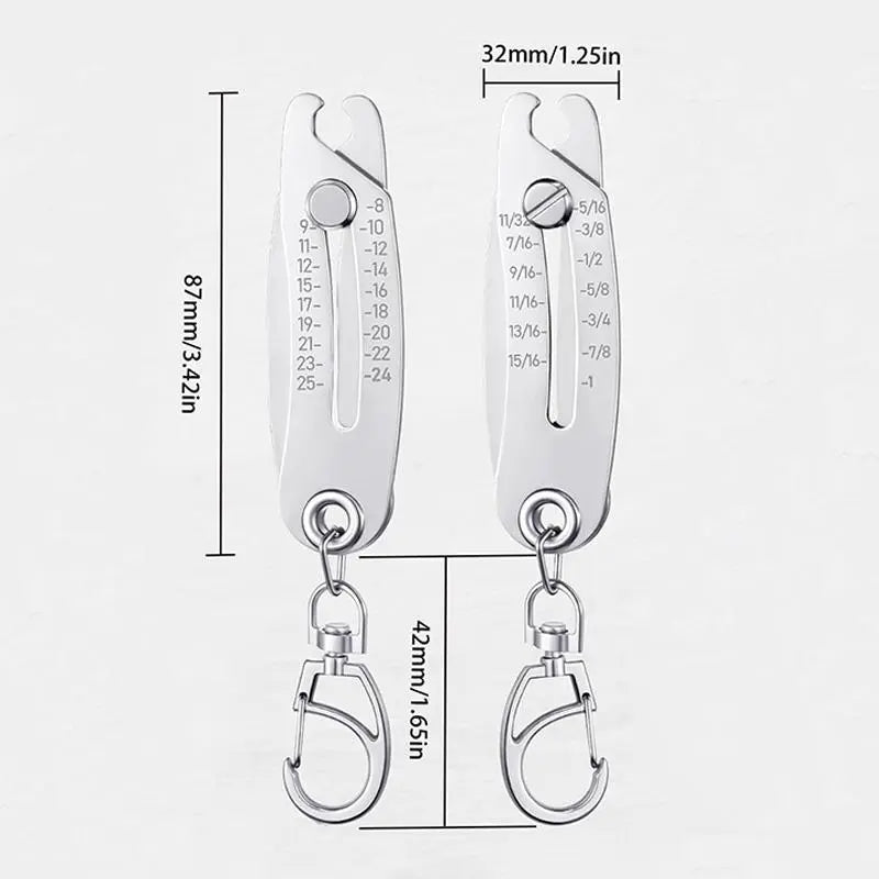 Portable Precise Thread Size Checker Lightweight Keychain