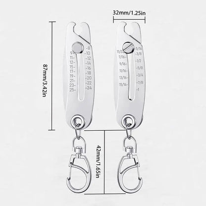 Portable Precise Thread Size Checker Lightweight Keychain