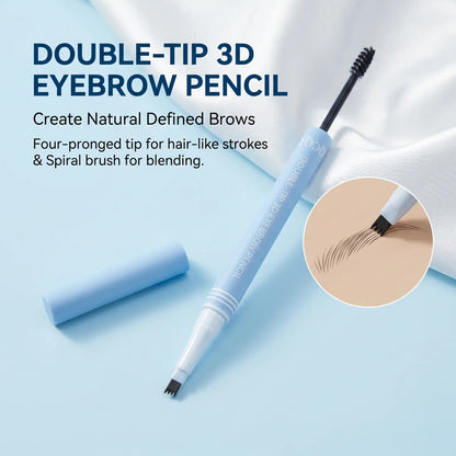 QCQX 2-in-1 Waterproof Micro-Fork Eyebrow Cosmetic Pencil