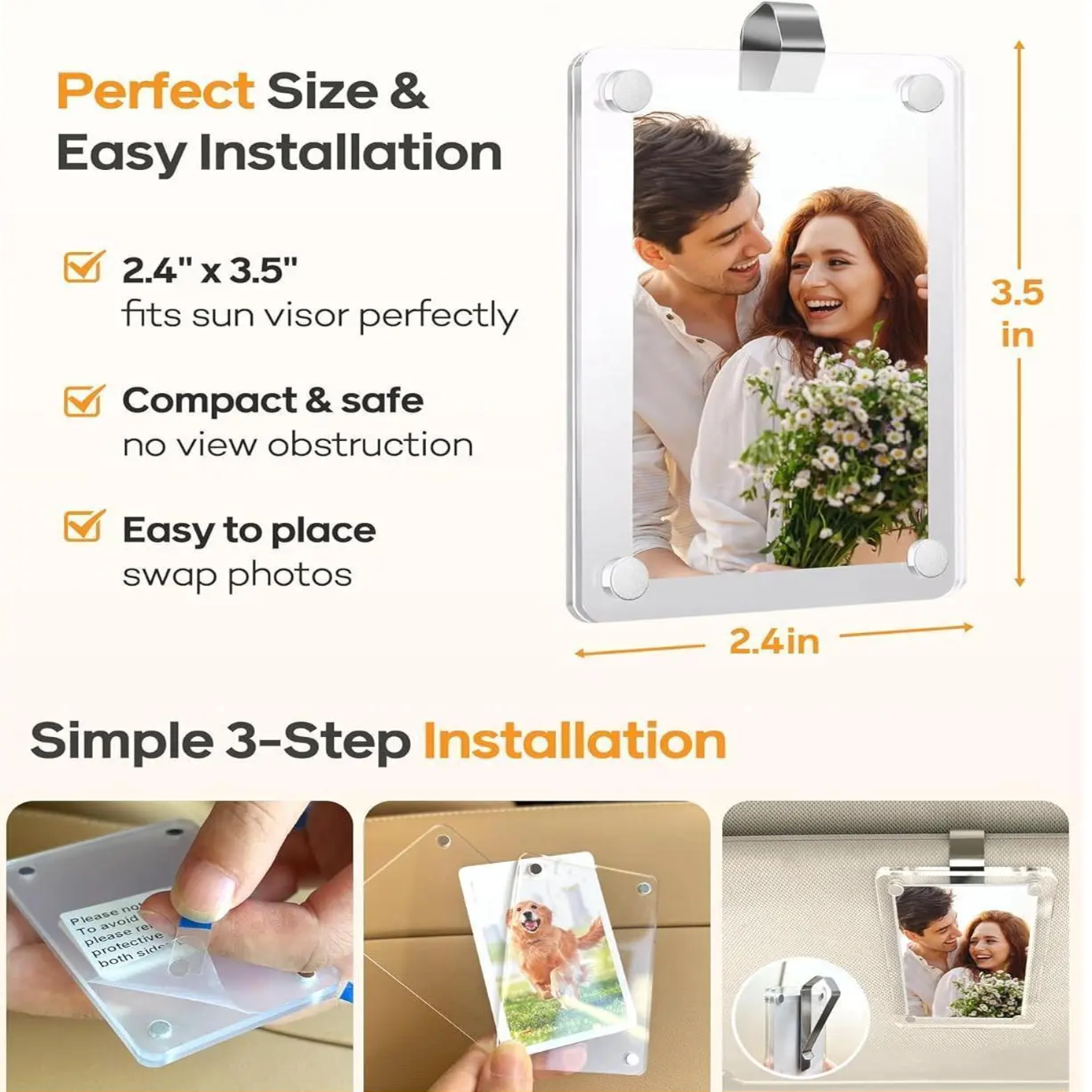 2Pcs Car Picture Holder for Sun Visor - Transform Your Ride with Cherished Memories