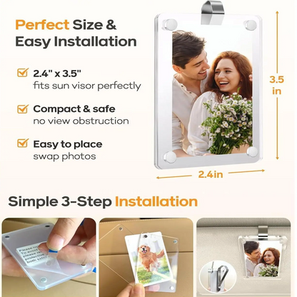 2Pcs Car Picture Holder for Sun Visor - Transform Your Ride with Cherished Memories