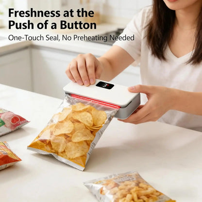 Magnetic Mini Bag Sealer – USB-C Rechargeable Snack Sealer with One-Touch Operation