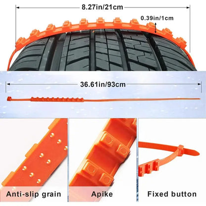 10Pcs Reusable Snow Tire Chains for Trucks & SUVs