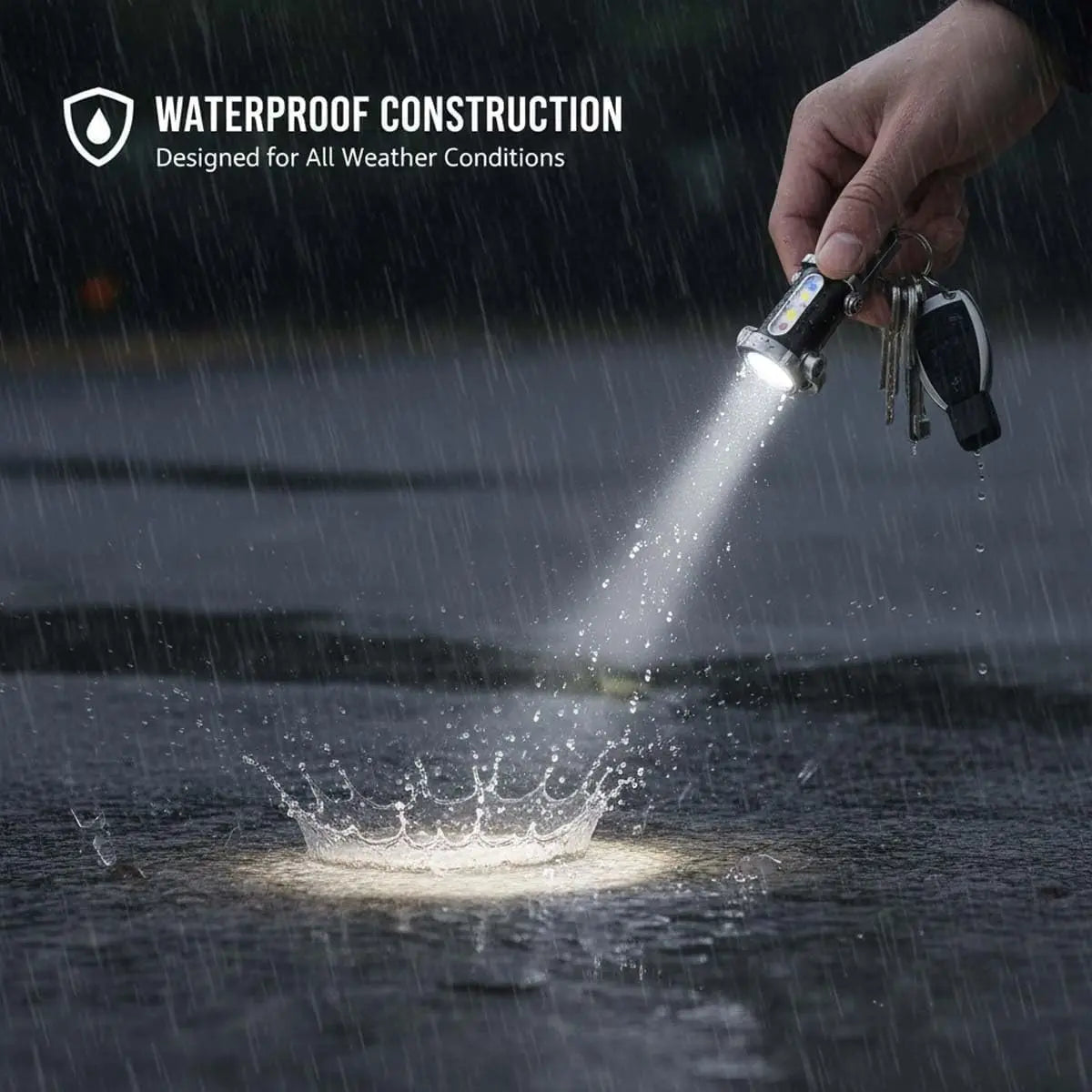 Portable Bright Keychain Flashlight - 7 Modes 1200 Lumens EDC Waterproof Keychains Flashlight