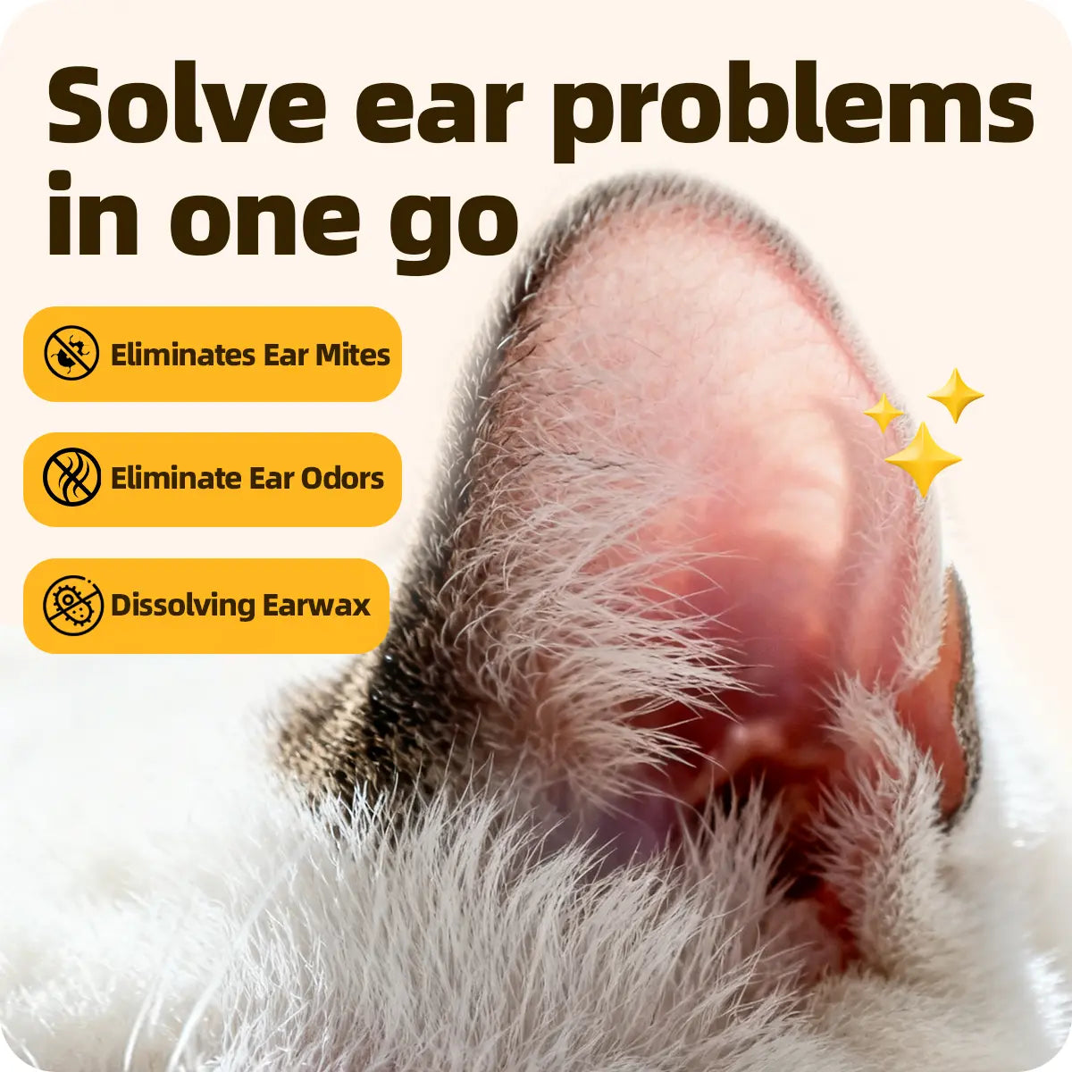 Ear Cleaner Ear Drops for Dogs&Cats Ear InfectionEar Mites Treatment