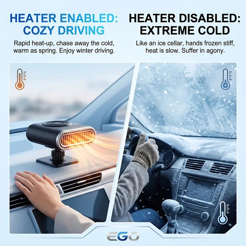 Portable Windshield Defogger And Defroster Fast Heating & Cooling Fans with Car Plug Plug