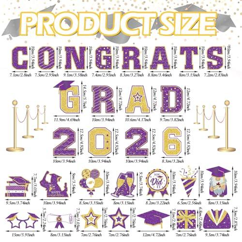 30PCS 2026 Graduation Car Magnets Congrats Grad Magnetic Bumper Stickers