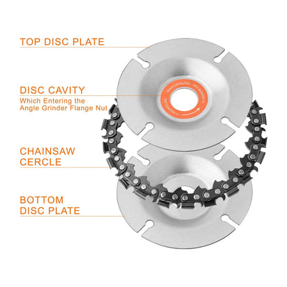 3PCS 4" Wood Carving Chain Disc Set | 22-Tooth Grinder Saw Tool for 4" & 4-1/2"