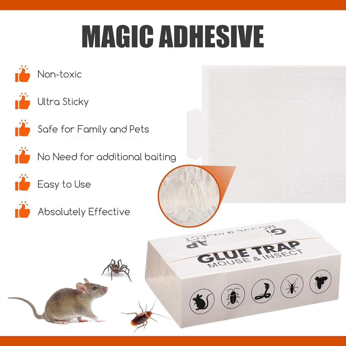 5 Pcs Mouse Traps Glue Boards Safe and Easy to Use Bug and Pest Control