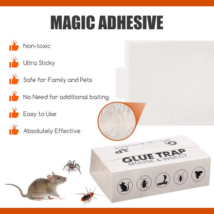 5 Pcs Mouse Traps Glue Boards Safe and Easy to Use Bug and Pest Control