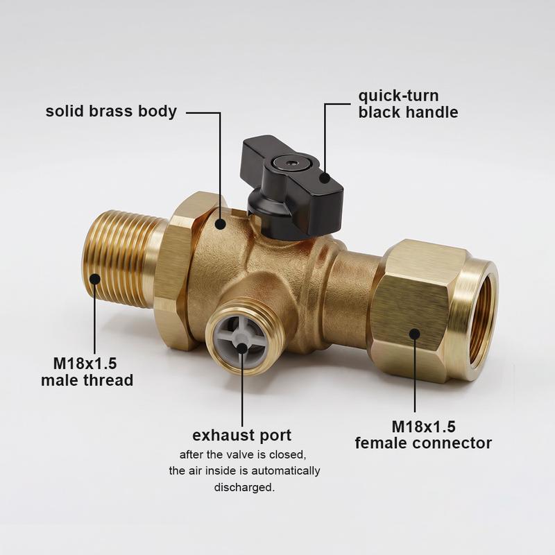 M18x1.5 Air Brake Cut-Off Valve with Exhaust Port