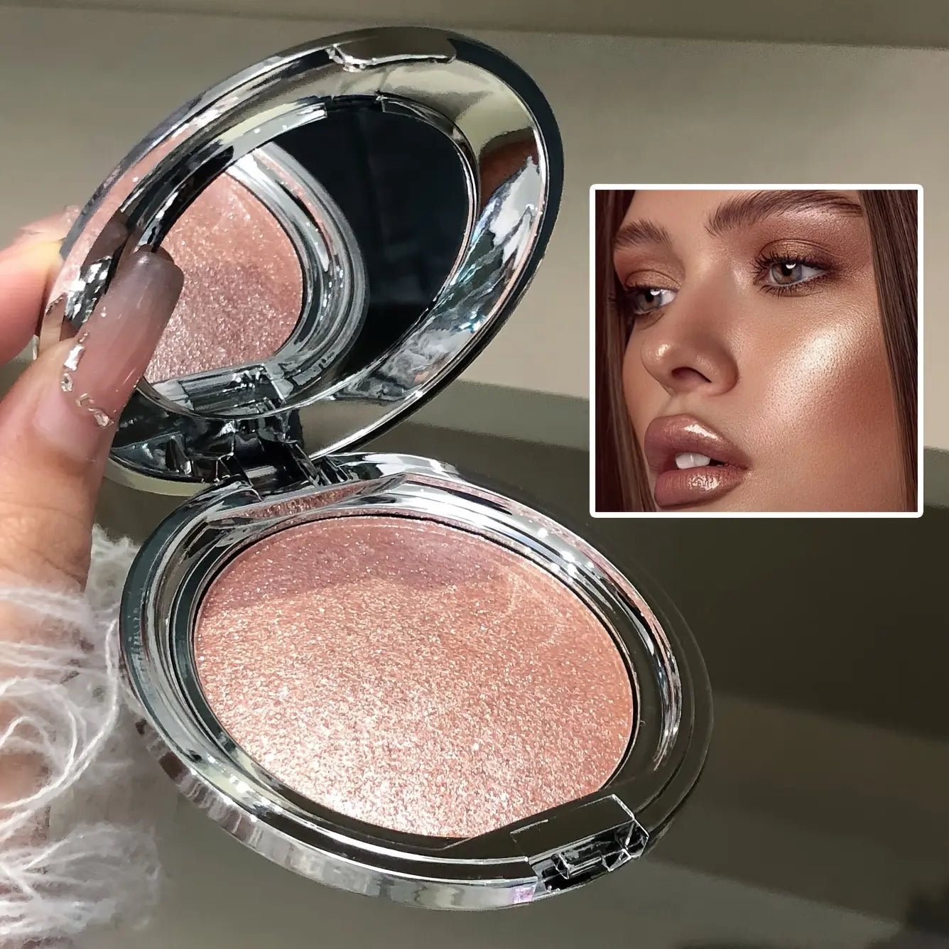 Shimmer Face Highlighter Makeup Powder Gel to Powder Glow