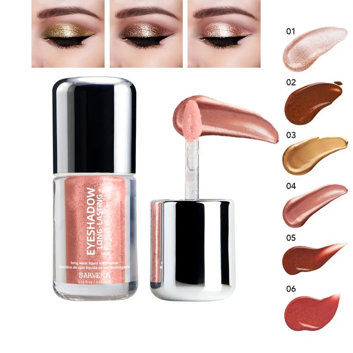 3 Pack Single Stick Glitter Pearl Shimmer Smooth Silky Flawless Liquid Eyeshadow
