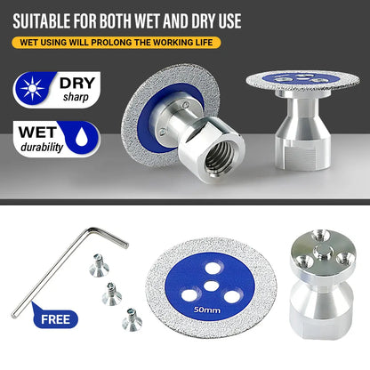 3PCS Diamond Cut-Off Wheels w/ Flange - Multi-Material Cutting/Engraving Disc for Tile