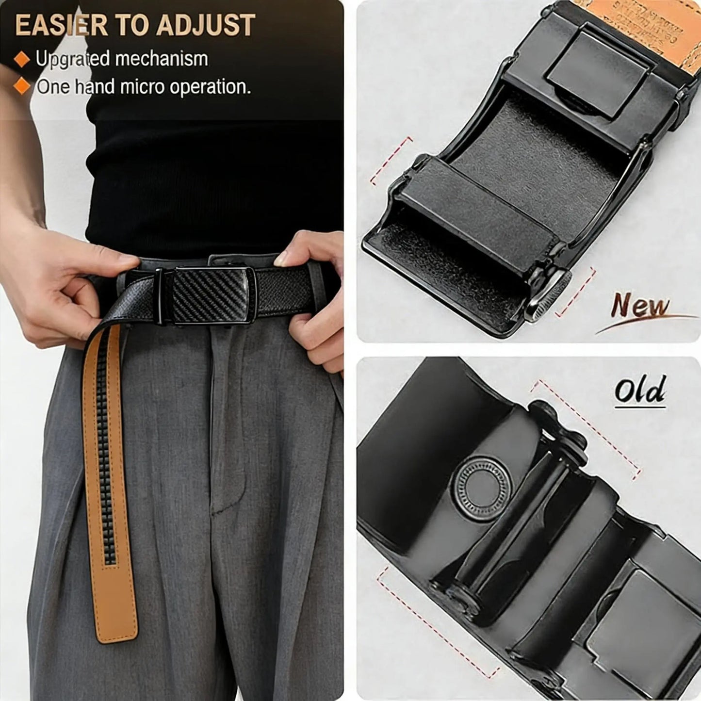 Men's Belt Leather Ratchet Belt for Men Dress Casual