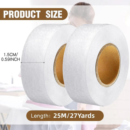 Fabric Tape 2 Rolls Hemming Adhesive Hem Iron on No-Sew Hemming Tape