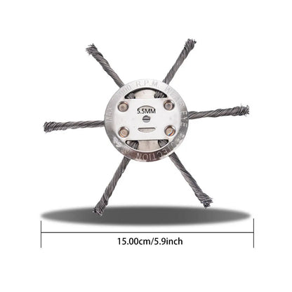 Moss & Rust Removal 6 inch Steel Wire Rotary Brush Cutter Trimmer Head