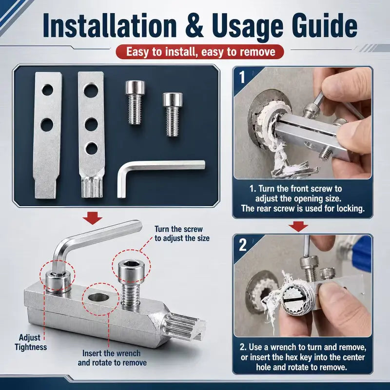 Stripped & Broken Screw Extractor Tool Kit - Efficient Repair Hand Tool for Bathroom Repair