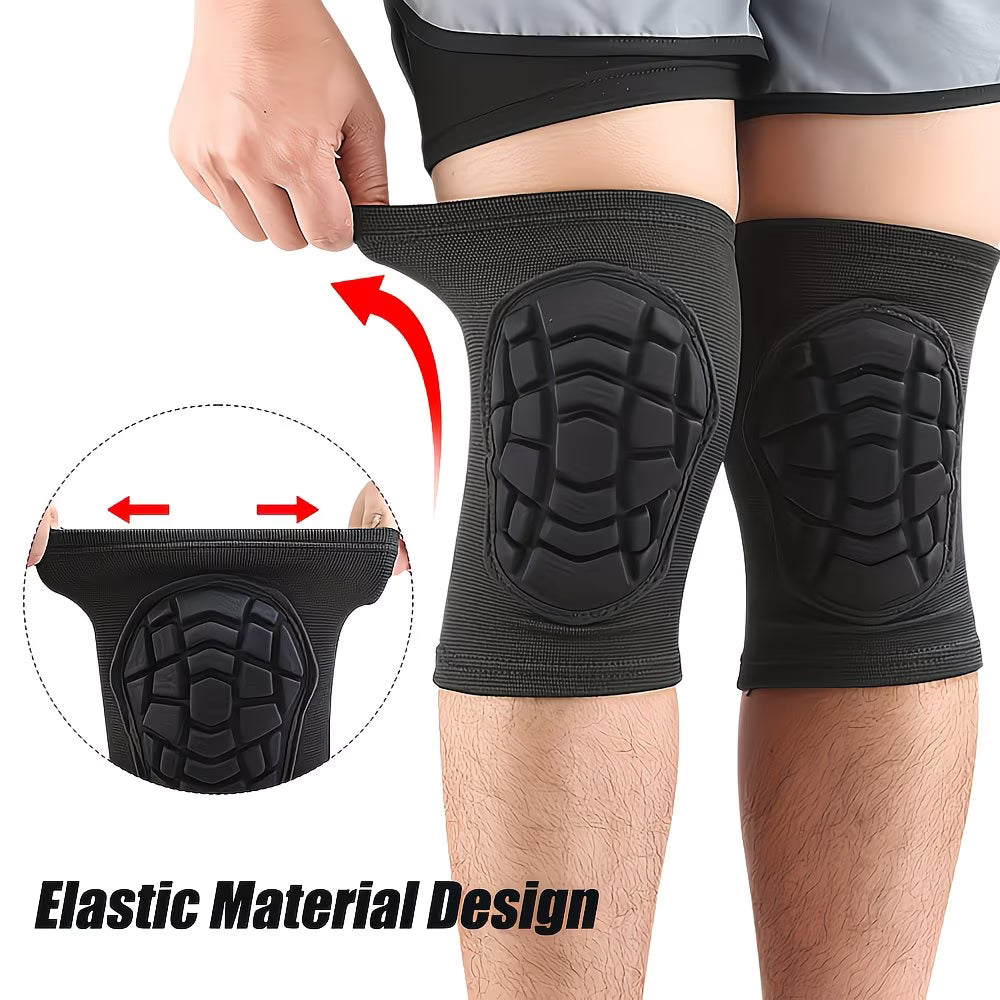 A Pair Knee Pads with Honeycomb Padding Brace Soft Compression Sleeve and Non-Slip