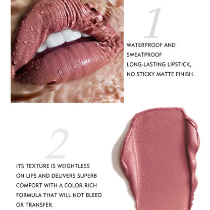 12-Color Book-Style Lip Glaze Set – Liquid Lipstick with Glossy & Pearlescent Finish