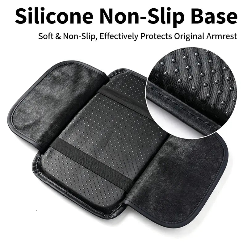 Car Armrest Box Cushion with Built-in Storage Bag