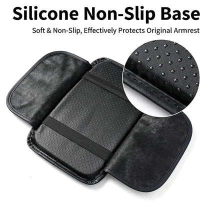 Car Armrest Box Cushion with Built-in Storage Bag