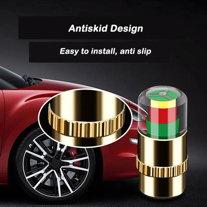 4-Pack Vibrant Red-Green Car Tire Pressure Monitoring Tools