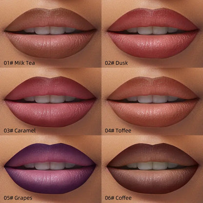 6 pcs/set Long lasting 2-in-1 Liquid Lip Liner & Lipstick