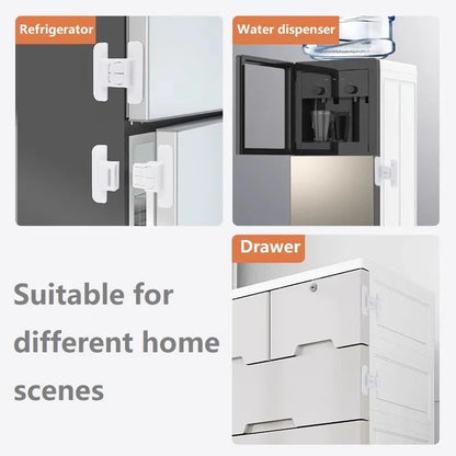 Safety Clip Automatic Lock Refrigerator Door Closers No Punching Universal Baby Anti-opening Device