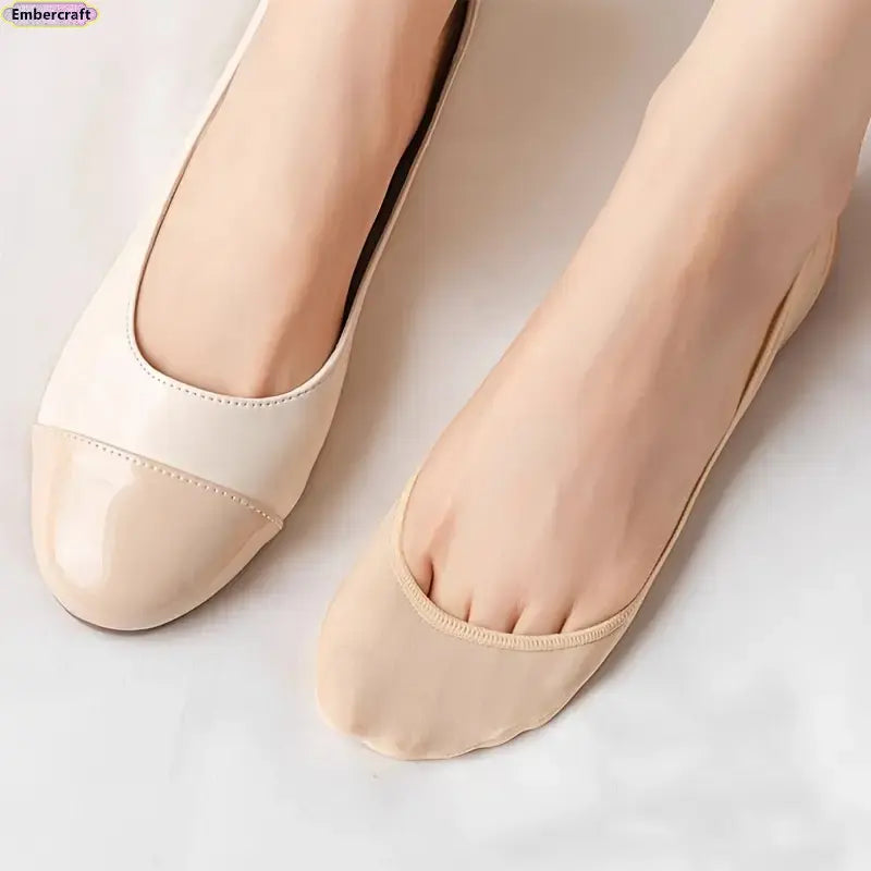 Lady's 8-Pair Basic Lightweight Minimalist No-Show Slingback Socks