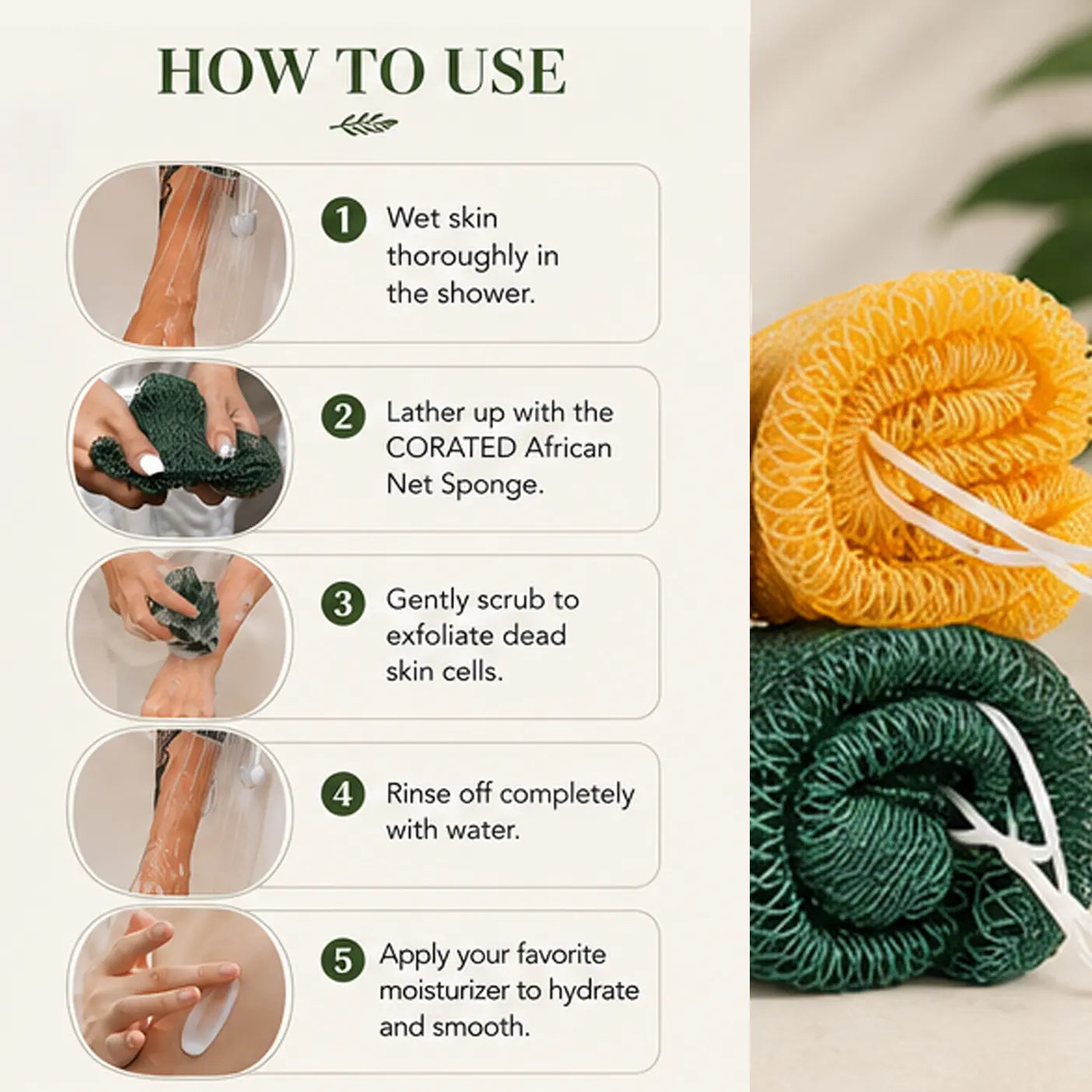 Authentic African Exfoliating Net Bath Sponge